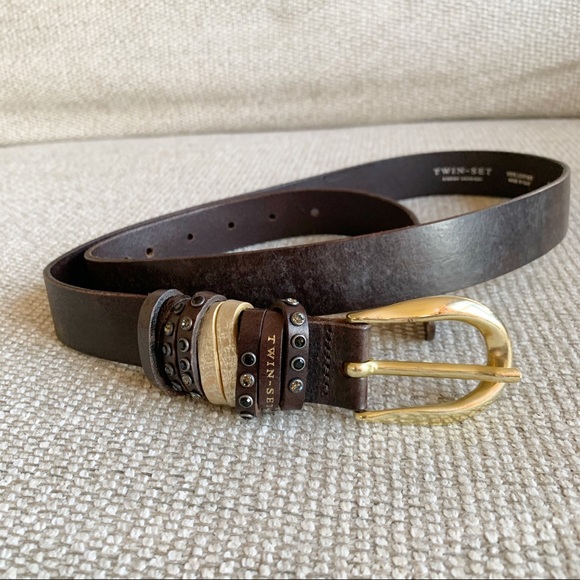 Twin-Set Accessories - Twin-Set Simona Barbieri Brown Leather Belt Sz M